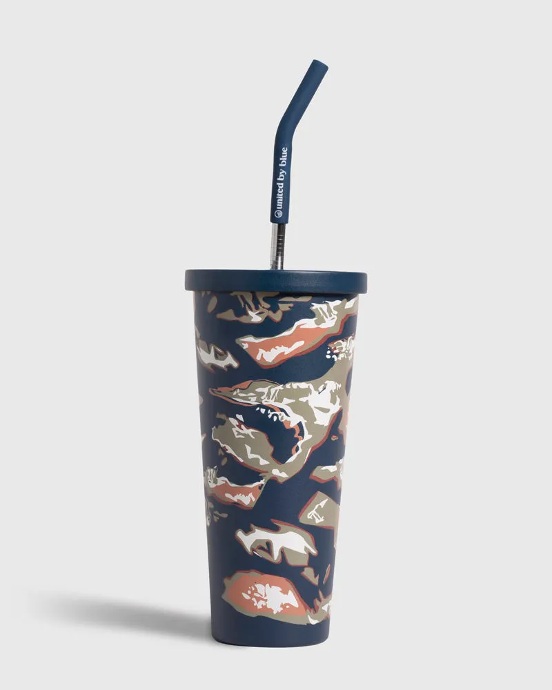 24 oz Insulated Steel Straw Tumbler - Lakeside Camo