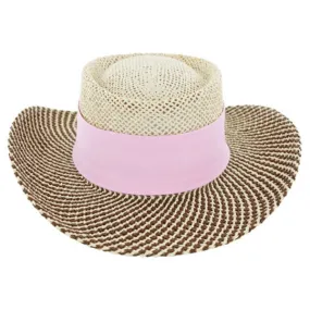 AHEAD Hot Pink Straw Hat Gambler