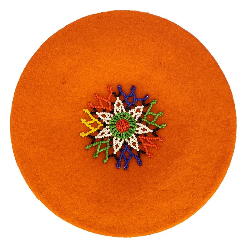 Beaded Beret Orange