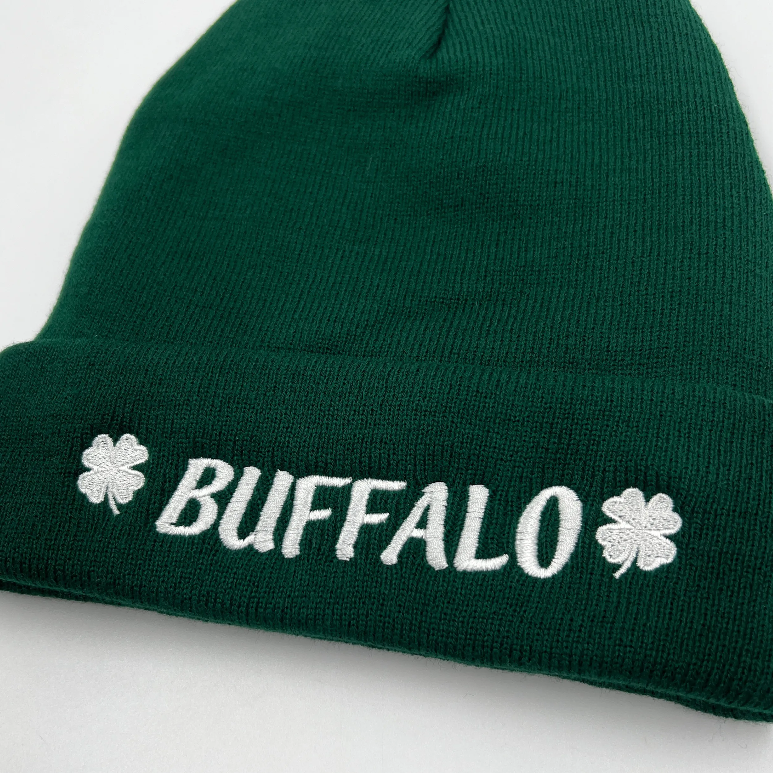 Buffalo With Shamrocks Green Beanie