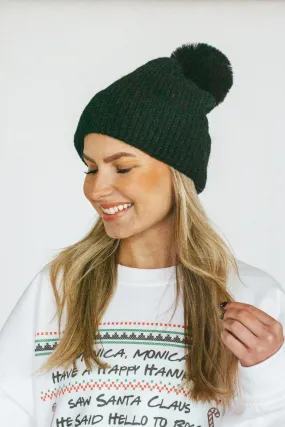 Chilly Day Black Knit Beanie