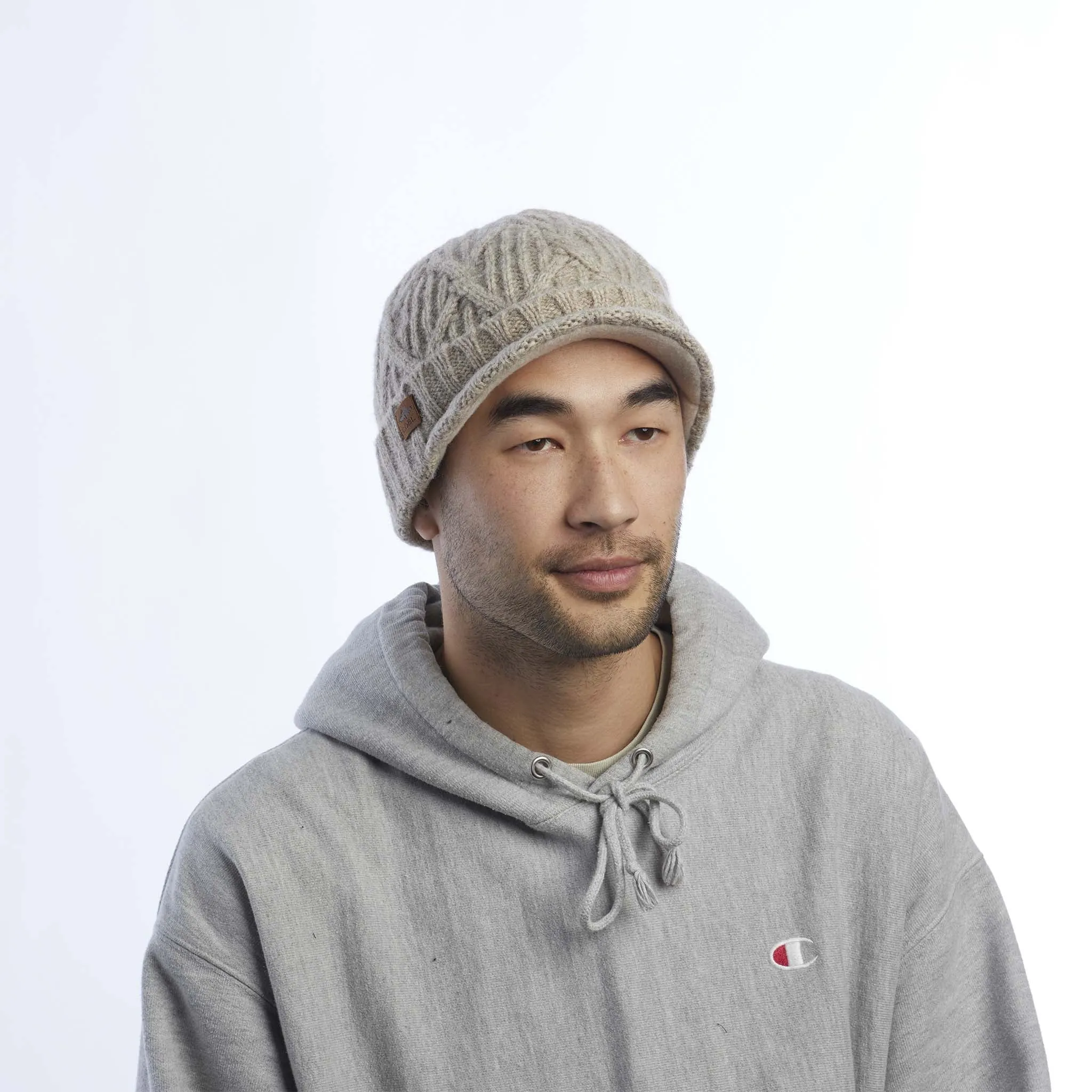 Coal Yukon Cable Knit Wool Brim Beanie