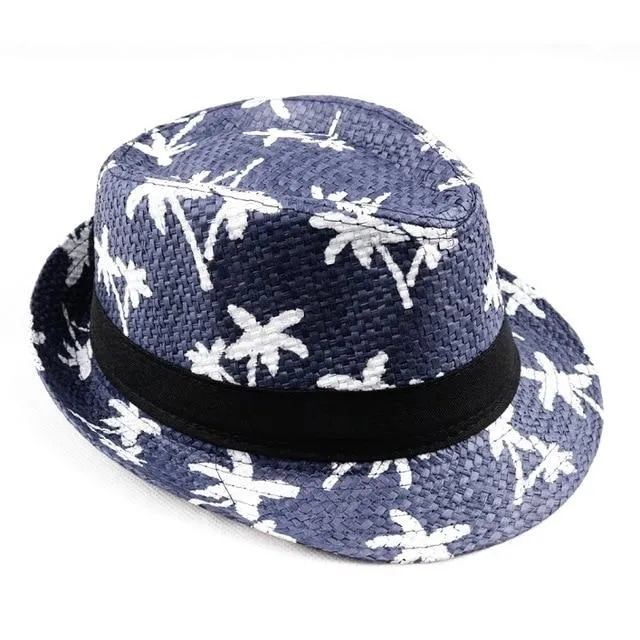 Coconut Trees Straw Panama Hat