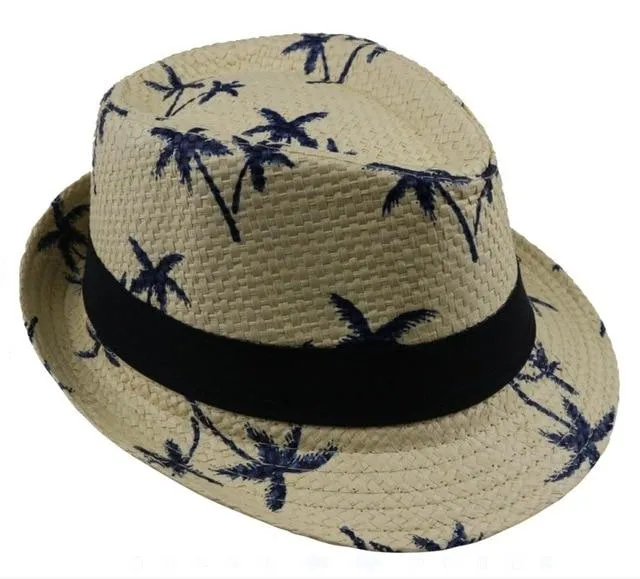 Coconut Trees Straw Panama Hat