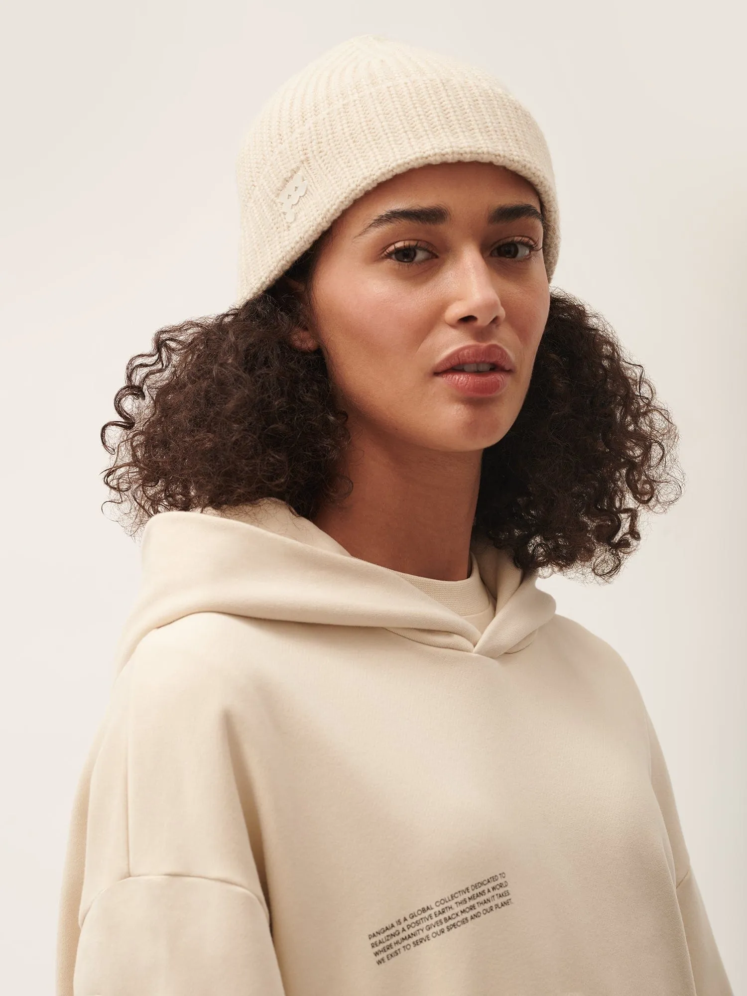 DNA Recycled Cashmere Beanie—ecru ivory