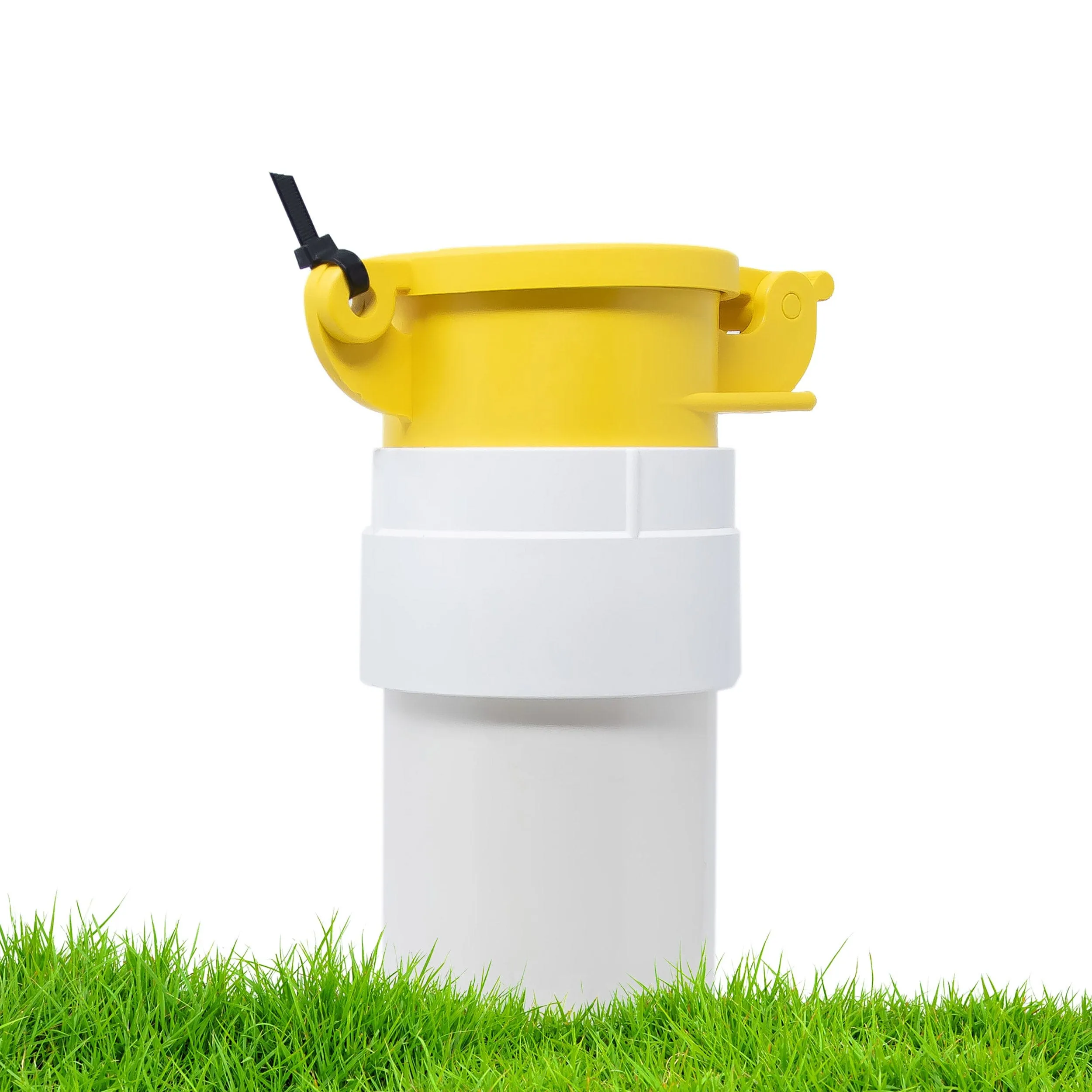 Enviro Design Products: FootLoose RV Site Sewer Cap, 4" Yellow Male