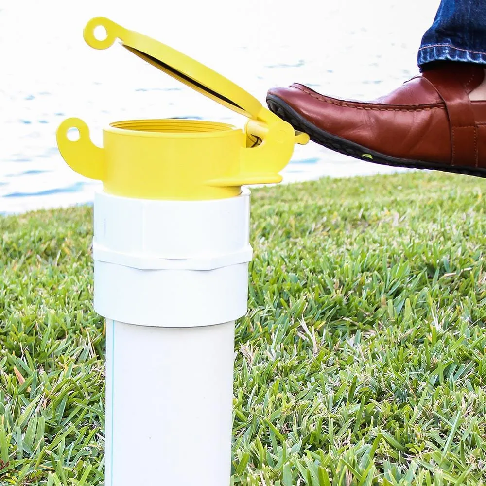 Enviro Design Products: FootLoose RV Site Sewer Cap, 4" Yellow Male