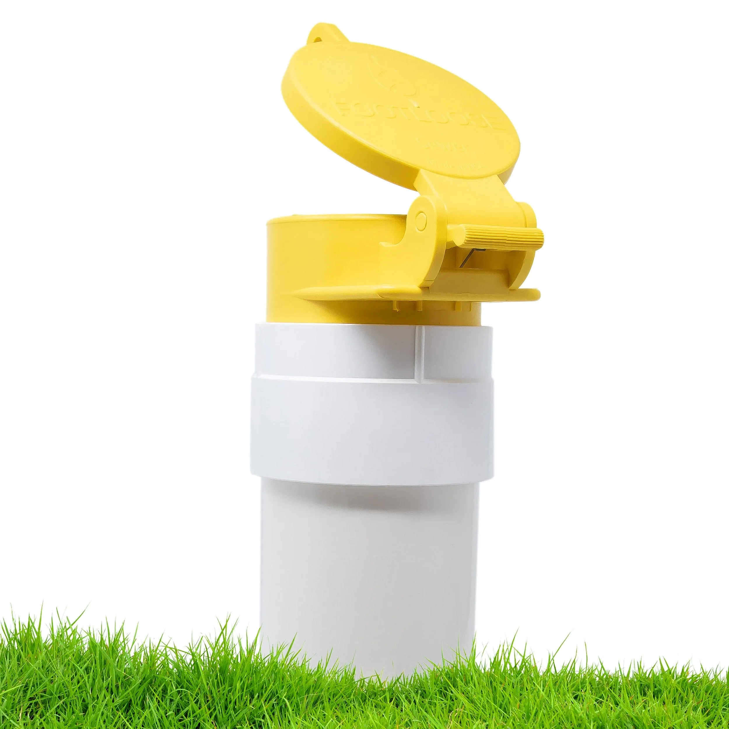 Enviro Design Products: FootLoose RV Site Sewer Cap, 4" Yellow Male