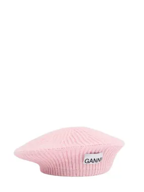 GANNI   Structured wool blend beret 