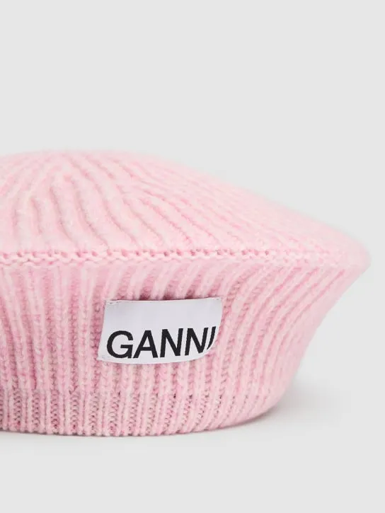 GANNI   Structured wool blend beret 