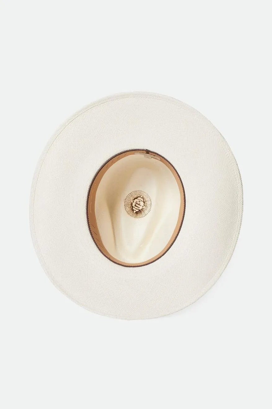 Elegant Harper Panama Straw Hat - Classic White