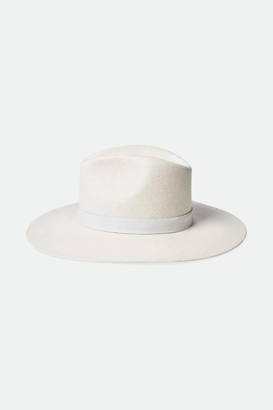 Elegant Harper Panama Straw Hat - Classic White