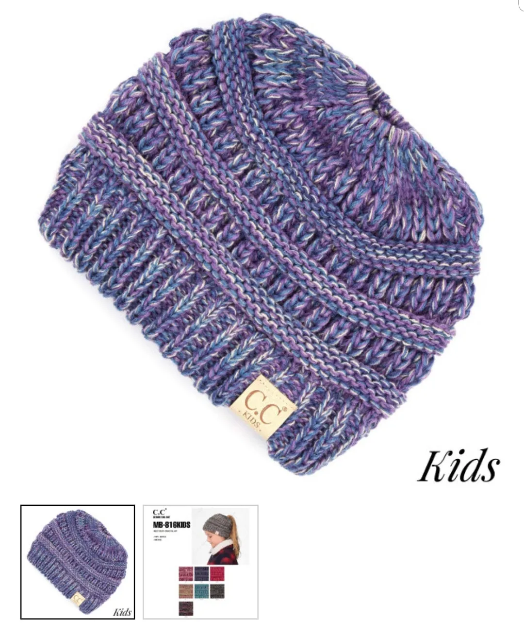 Kids Multi Tone CC BEANIE TAIL
