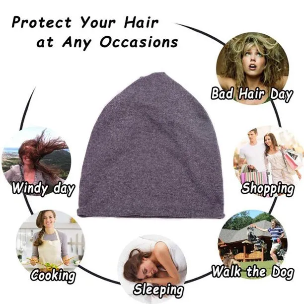 Knit Beanie Hats for Women and Men Lightweight Stretchy Head Wrap Cap