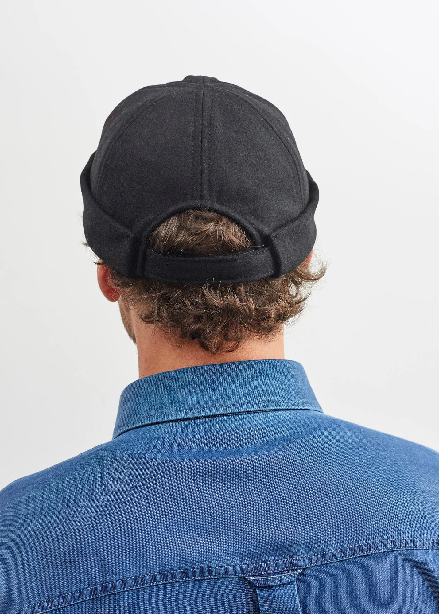 Miki traditional deck hat - in wool (NOIR)
