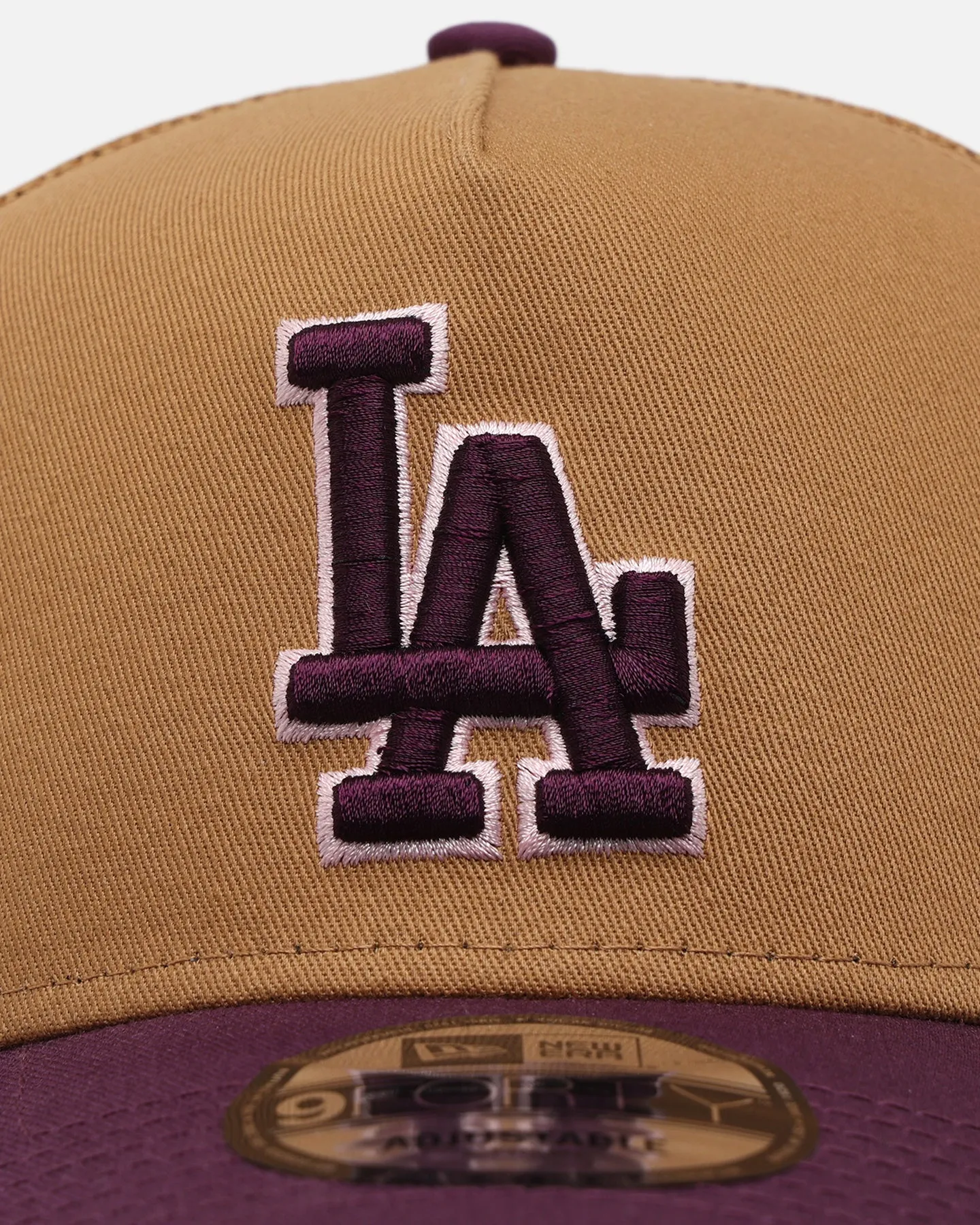 New Era Rustic Rose 9FORTY A-Frame Trucker Snapback in Wheat - Stylish Los Angeles Dodgers Edition