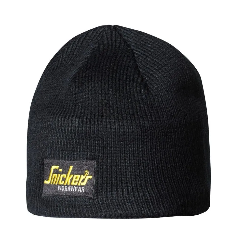 Snickers&#x20;9084&#x20;Logo&#x20;Beanie&#x20;-&#x20;Black