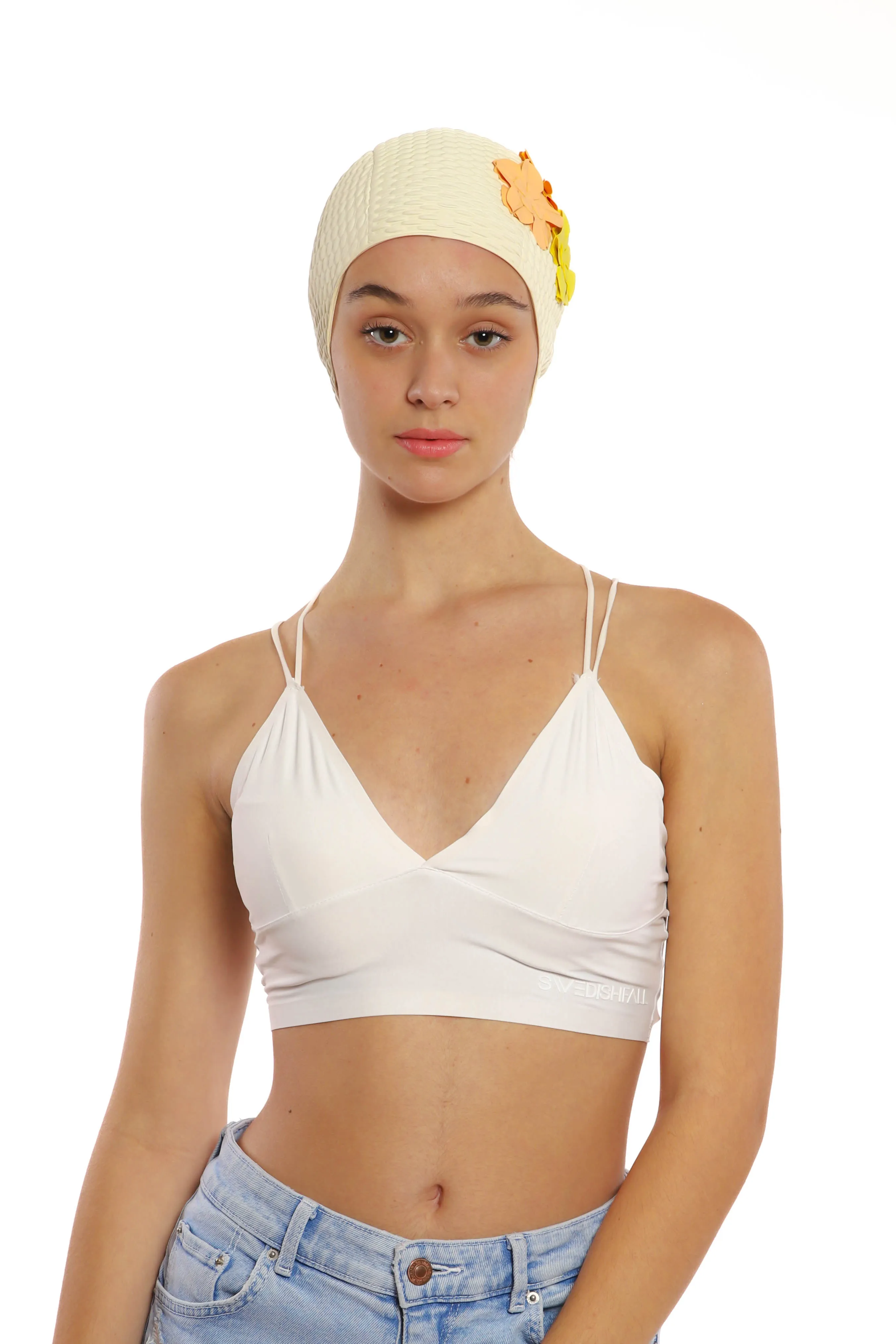 Vintage 3 Flowers Swim Cap