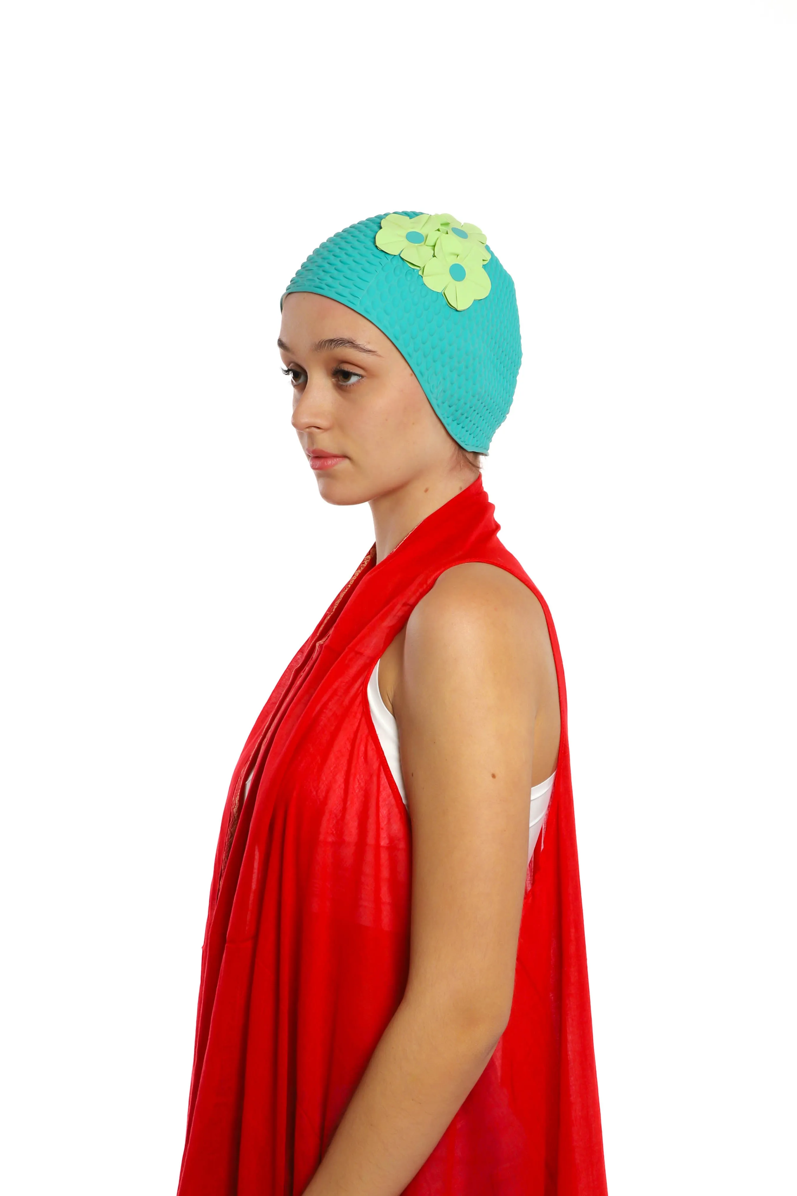 Vintage 3 Flowers Swim Cap