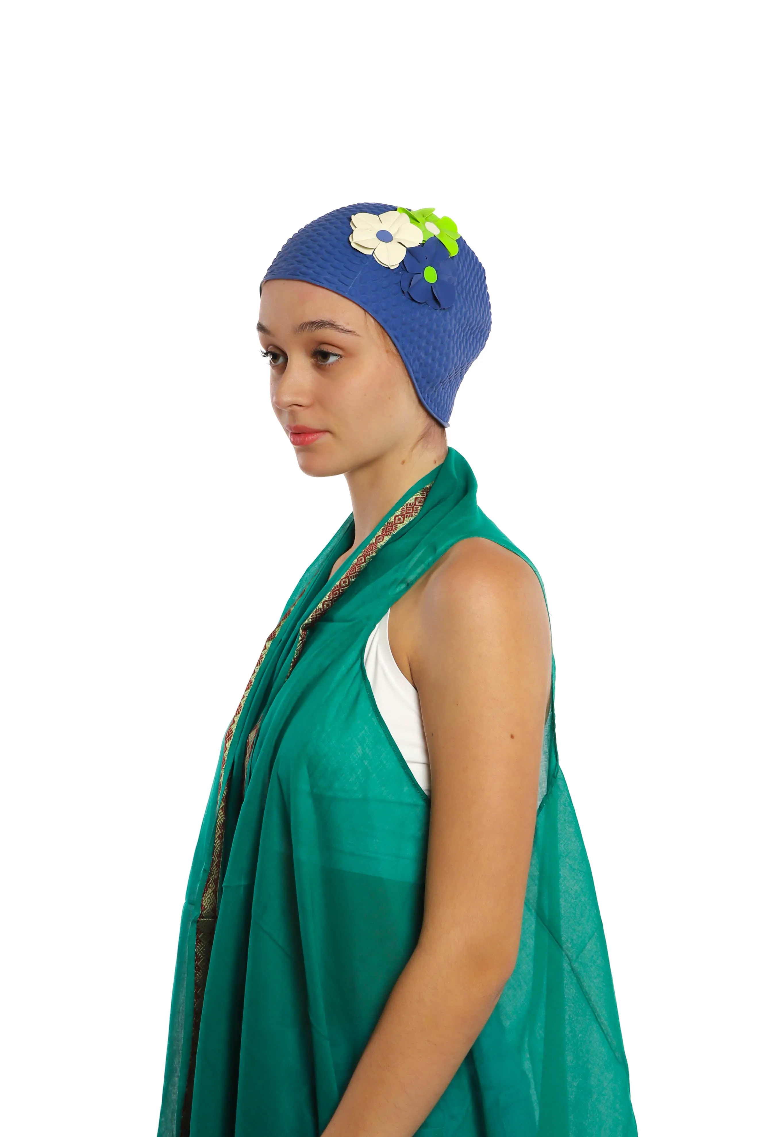 Vintage 3 Flowers Swim Cap