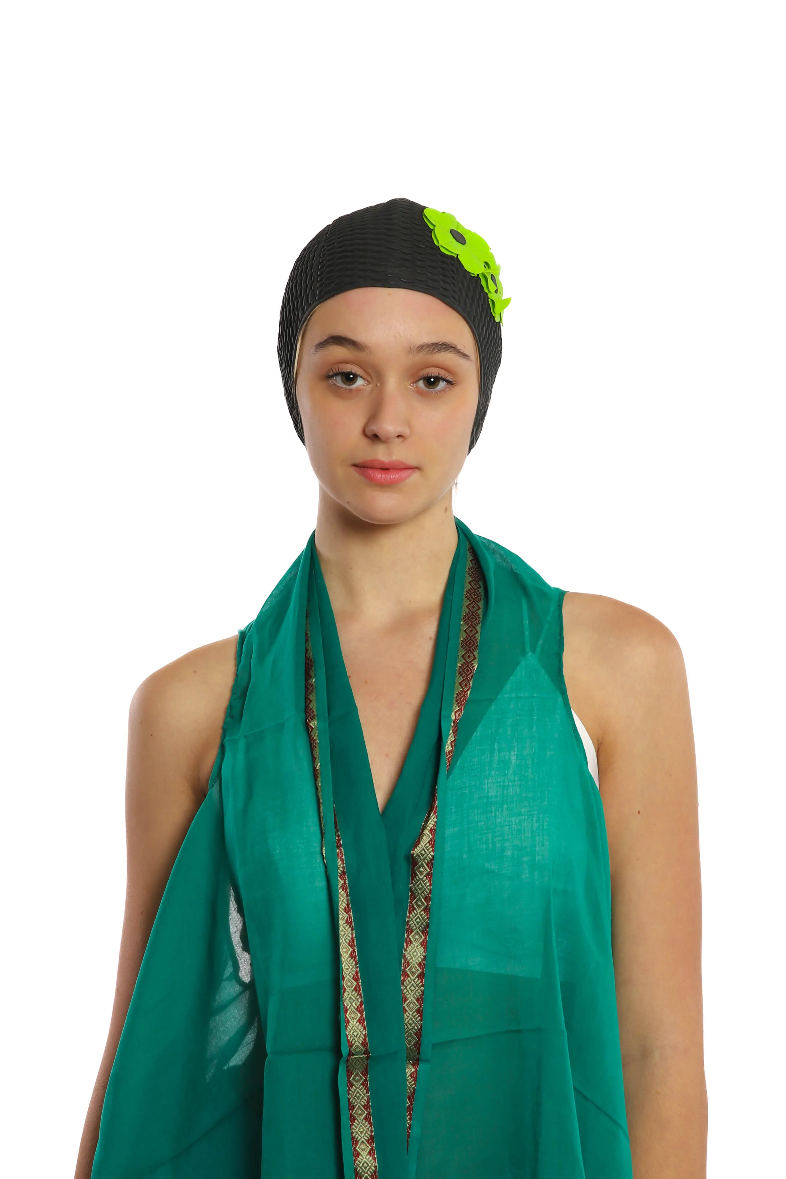 Vintage 3 Flowers Swim Cap