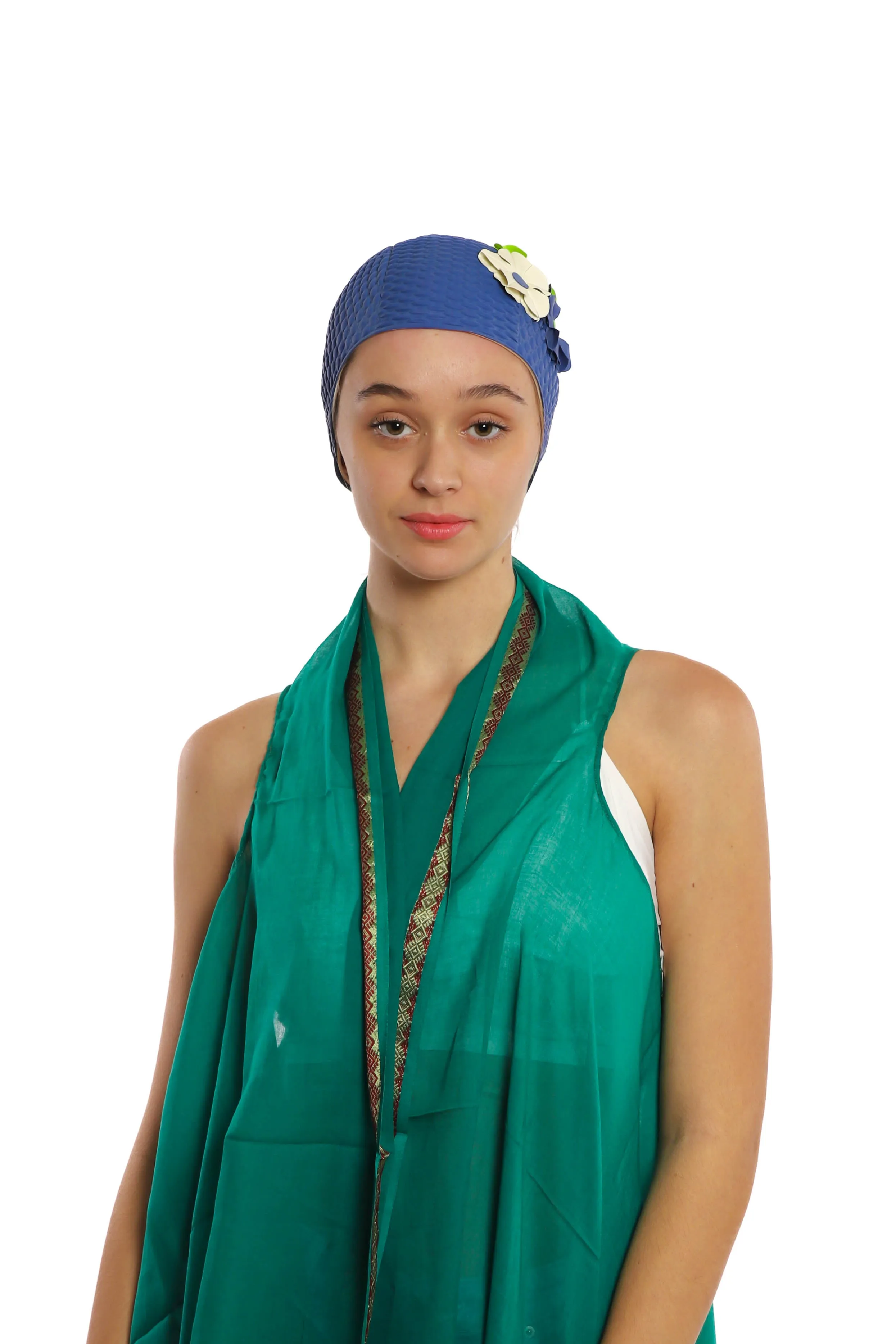 Vintage 3 Flowers Swim Cap