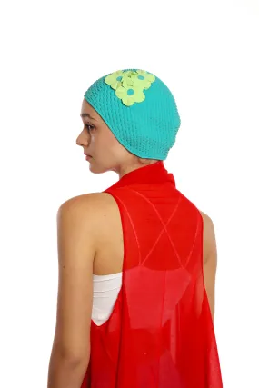 Vintage 3 Flowers Swim Cap