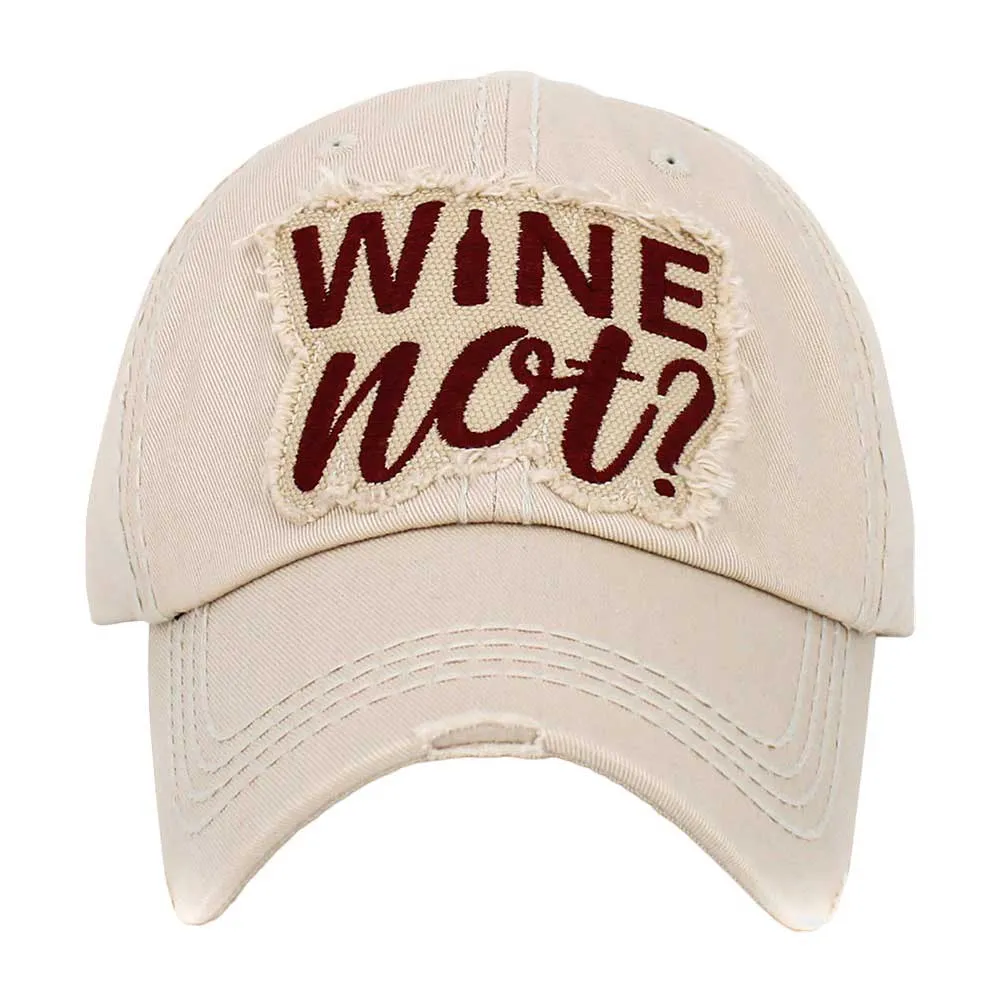 Wine Not Message Vintage Baseball Cap