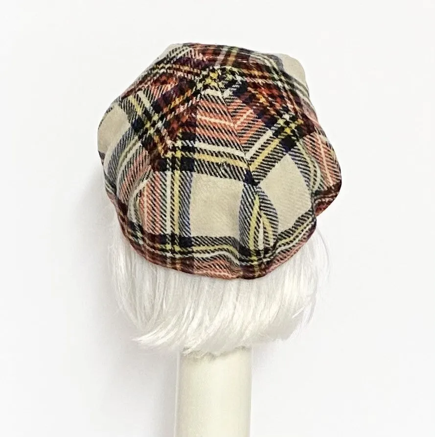 Wool Plaid Beret Hat